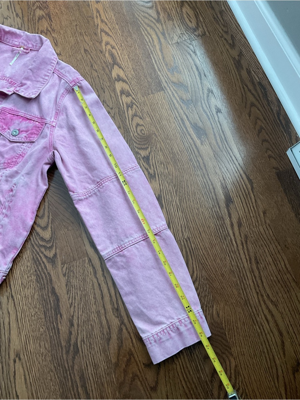 Free People Pink Washed Denim Jacket - Picture 7 of 12